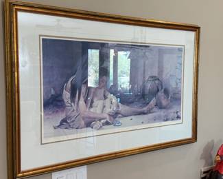 Signed Guy Manning Framed Print Native American