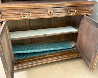 Antique French Carved Wood Cupboard Cabinet