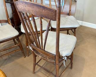 Set of 4 Antique Spindle Back Chairs