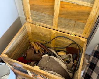 Rustic Hand Carved Chest