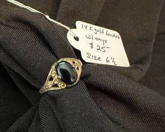 14 k gold onyx ring