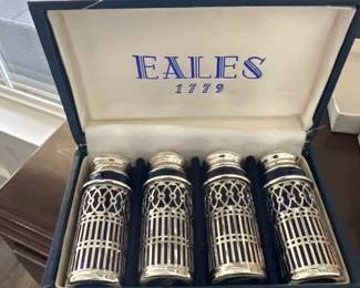 Vintage silver salt and pepper shakers. 4