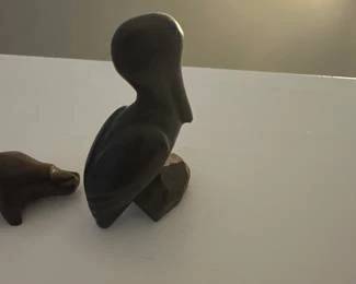 Pelican wood carved