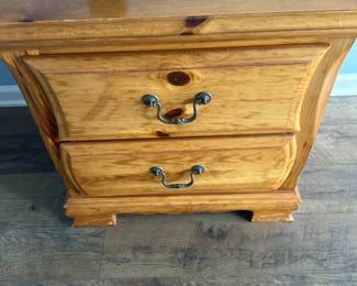 2 drawer side table solid wood.