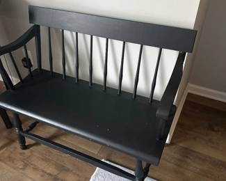 Black wooden bench