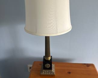 Solid brass and black lamp. pair