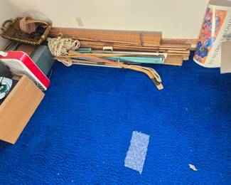Hockey sticks, misc items