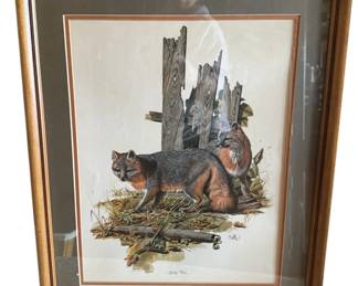 Gray Fox Lithograph Print by Don Balke