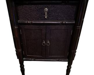Textured Double Door Accent Cabinet with Drawer