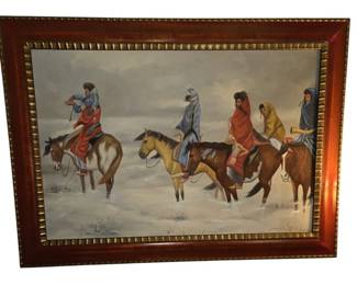 Lost in a Snowstorm Framed Canvas Wall Art