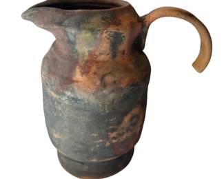 Primitive Style Clay Pottery Pitcher