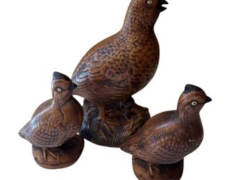 Cute Hand Painted Quail Family Signed