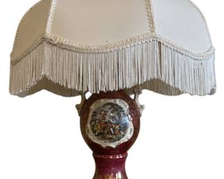 Vintage Colonial George and Martha Washington Table Lamp with Shade
