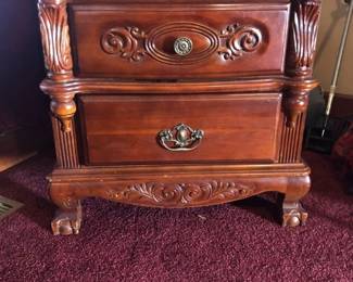 Wooden 2 Drawer Night Stand