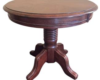 Beautiful Vintage Round Cherry Wood Side Table