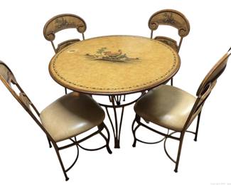 Vintage Farmhouse Style Dining Table with 4 Chairs