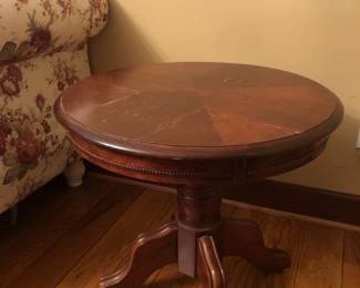 Vintage Round Pedestal Side Table