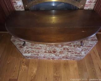 Vintage Wooden Oval Drop Side Coffee Table
