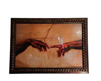 Michaelangelo Creation of Adam Framed Print