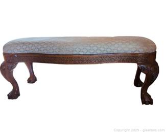 Nice Claw Foot Upholstered Bench