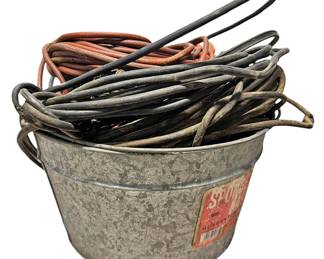 Bucket of Miscellaneous Cords and Wires