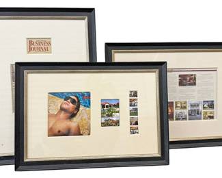 3 Various Size Black WoodGlass Frames