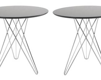 Two 27 in Round Black Veneer Table Tops