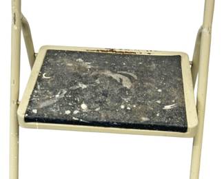 Beige Metal Stepping Stool