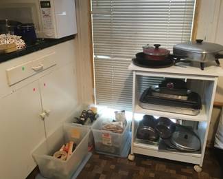 Kitchenware. This is one of three kitchens in the house 