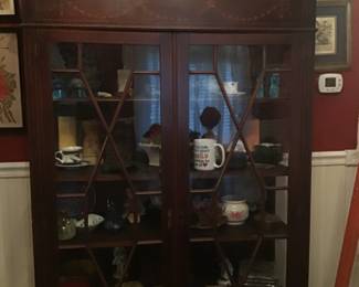 Antique Inlaid Display Cabinet 