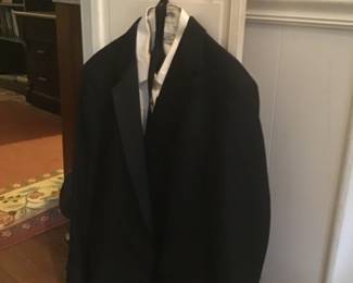 Vintage wool tux and other Dickens costume pieces 