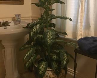 Large pot with plant and stand