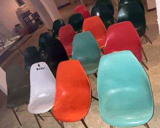 Mid century plastic bucket chairs 