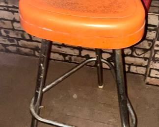Orange vintage bar stool 