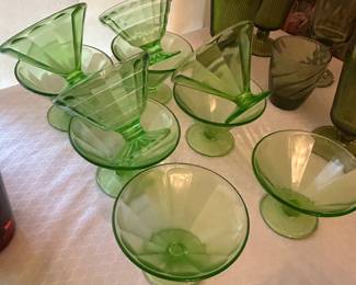 green depression glass