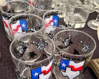 Texas Bicentennial barware