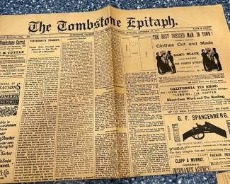 THe Tombstone epitaph Newspaper 1891
