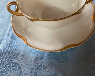 Antique Haviland Bouillon Cup/Saucer