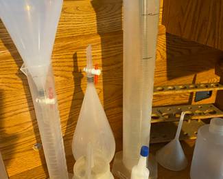 Pyrex Lab Flasks, Funnels