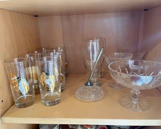 Silver & 22k Gold sea shell by Culver 
MCM 2 set of 4, 

Misc Waterford 