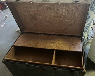 Inside view of vintage trunk