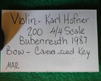 For the following violin