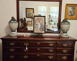 Matching mirror and dresser