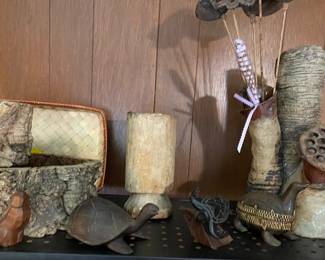 More wooden items and a turtle collection