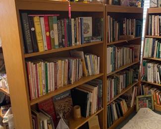 Additional items in the library, packed with books on flowers, gardening and more in these shelves