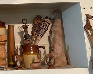 More pottery, Mexican Molinnillo whisks, decor items 