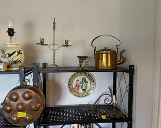 Vintage brass, copper, and related items