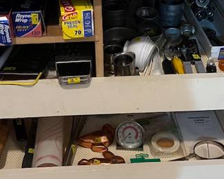 Kitchen implements and supplies