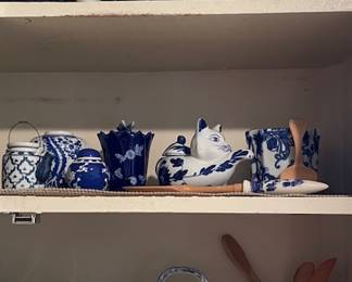 More blue and white items