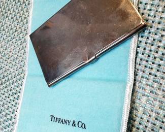 Tiffany & Co. Silverplate Business Card Holder with Pouch